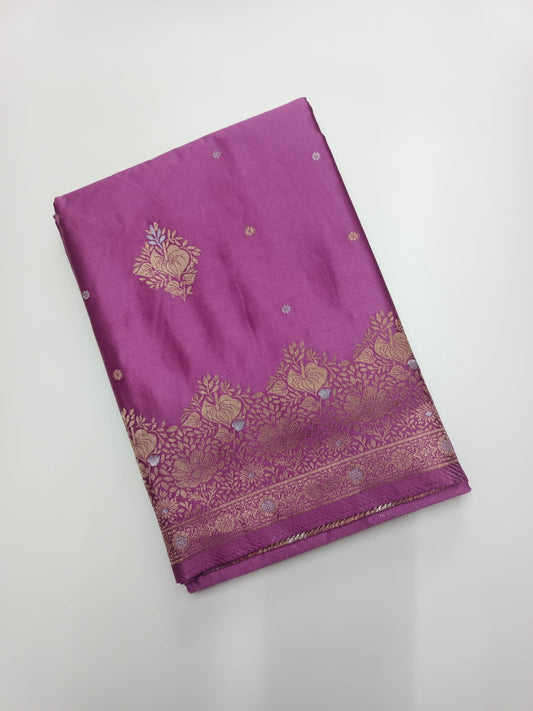 SATIN CREPE SILK SAREE - B S CHANNABASAPPA & SONS
