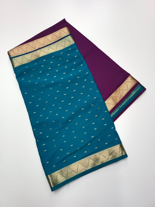 2D SEMI CREPE SILK SAREE - B S CHANNABASAPPA & SONS