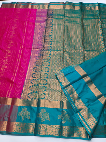 KANCHIPURAM SEMI SILK SAREE - B S CHANNABASAPPA & SONS