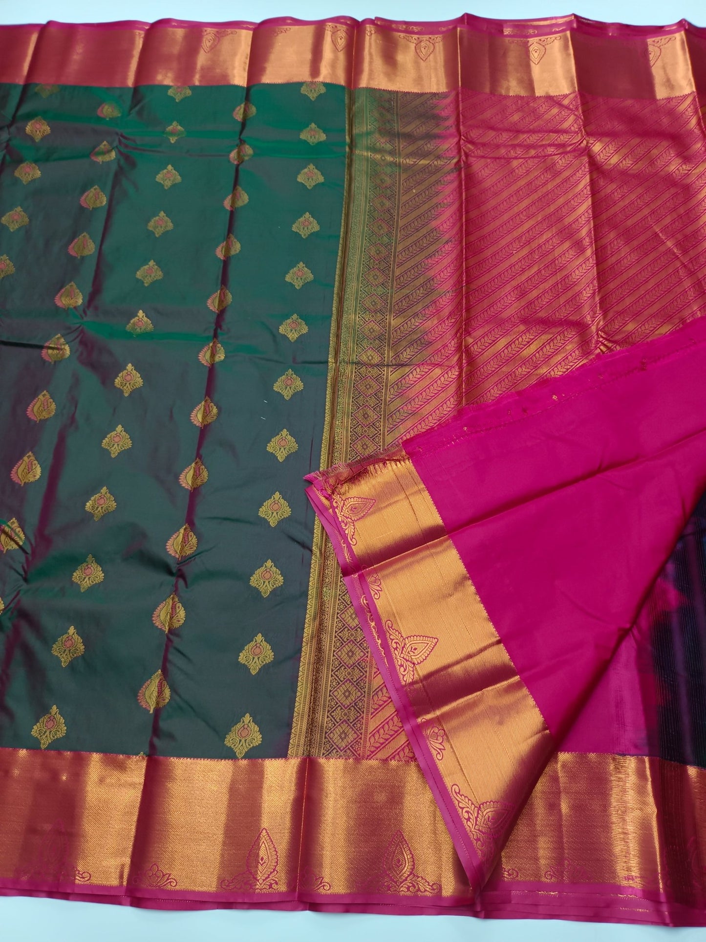 KANCHIPURAM SEMI SILK SAREE - B S CHANNABASAPPA & SONS