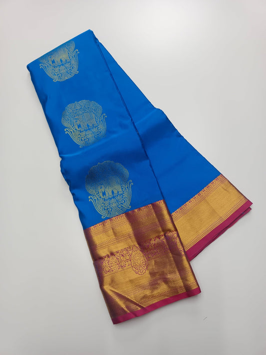 KANCHIPURAM SEMI SILK SAREE - B S CHANNABASAPPA & SONS