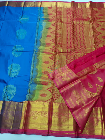 KANCHIPURAM SEMI SILK SAREE - B S CHANNABASAPPA & SONS