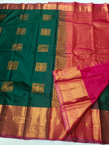 KANCHIPURAM SEMI SILK SAREE - B S CHANNABASAPPA & SONS