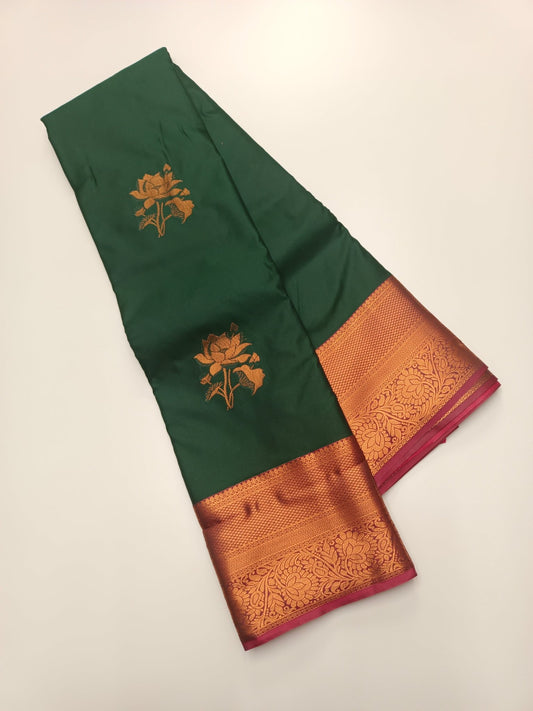 KANCHIPURAM SEMI SILK SAREE - B S CHANNABASAPPA & SONS
