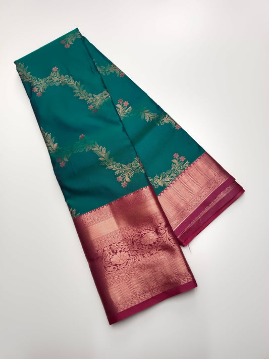 KANCHIPURAM SEMI SILK SAREE - B S CHANNABASAPPA & SONS