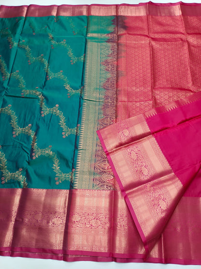 KANCHIPURAM SEMI SILK SAREE - B S CHANNABASAPPA & SONS