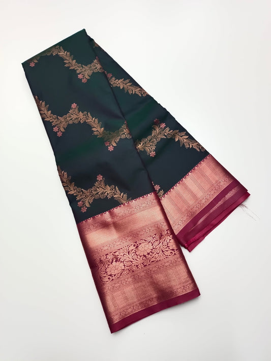 KANCHIPURAM SEMI SILK SAREE - B S CHANNABASAPPA & SONS