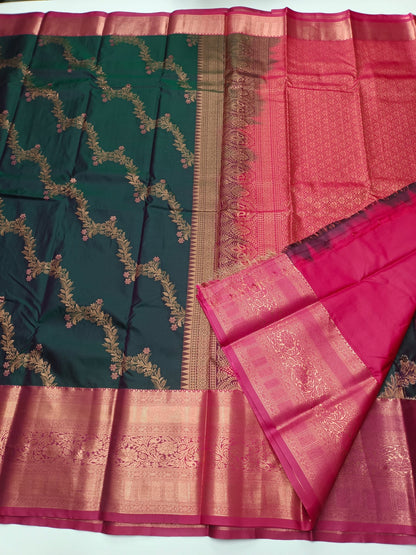 KANCHIPURAM SEMI SILK SAREE - B S CHANNABASAPPA & SONS