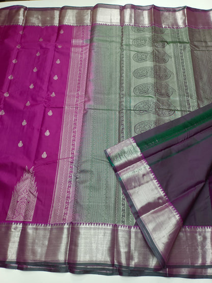 KANCHIPURAM SEMI SILK SAREE - B S CHANNABASAPPA & SONS