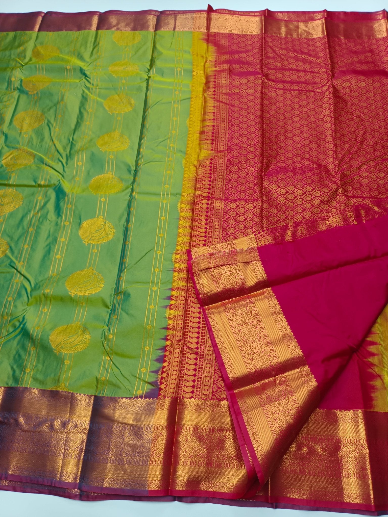 KANCHIPURAM SEMI SILK SAREE - B S CHANNABASAPPA & SONS