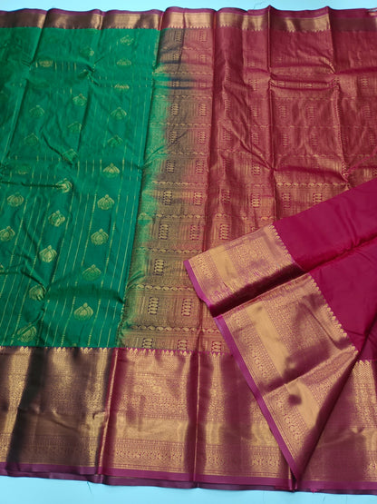 KANCHIPURAM SEMI SILK SAREE - B S CHANNABASAPPA & SONS