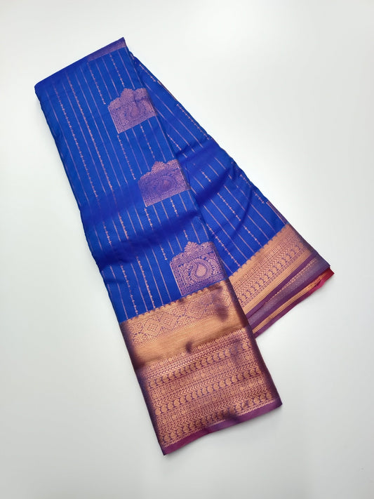 KANCHIPURAM SEMI SILK SAREE - B S CHANNABASAPPA & SONS