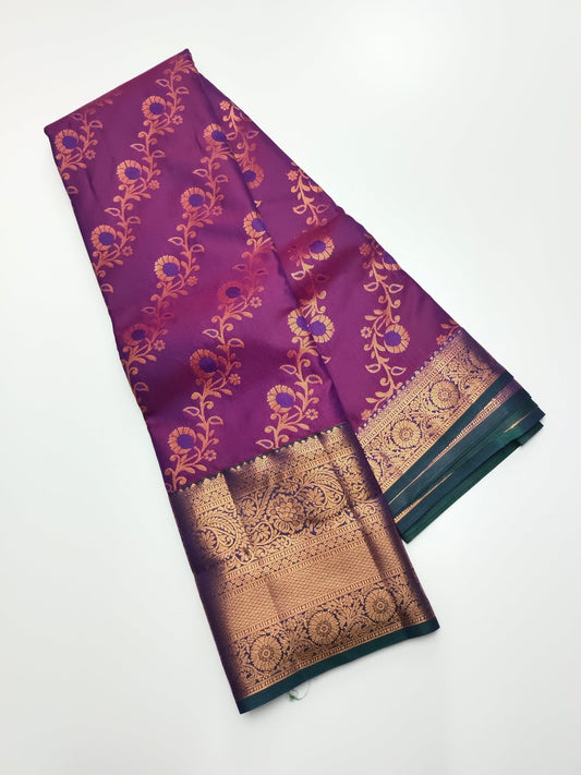 KANCHIPURAM SEMI SILK SAREE - B S CHANNABASAPPA & SONS