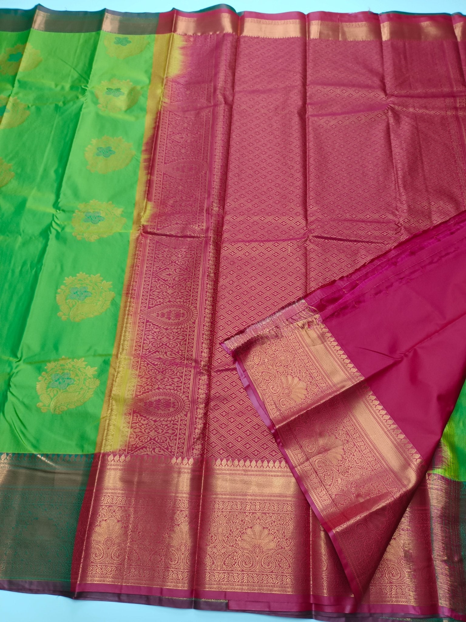 KANCHIPURAM SEMI SILK SAREE - B S CHANNABASAPPA & SONS