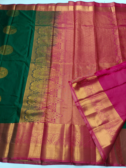 KANCHIPURAM SEMI SILK SAREE - B S CHANNABASAPPA & SONS