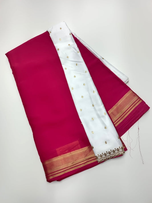 SEMI CREPE SILK SAREE - B S CHANNABASAPPA & SONS