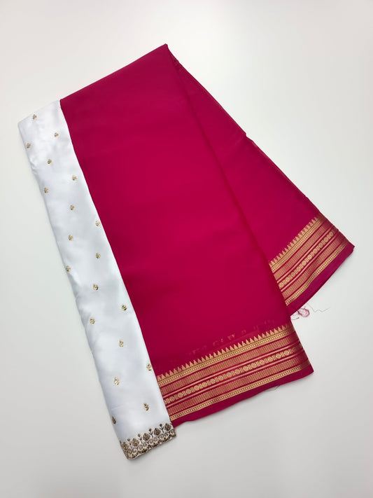 SEMI CREPE SILK SAREE - B S CHANNABASAPPA & SONS