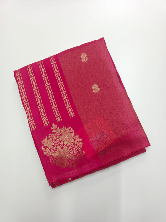 ORGANZA CREPE SILK SAREE - B S CHANNABASAPPA & SONS
