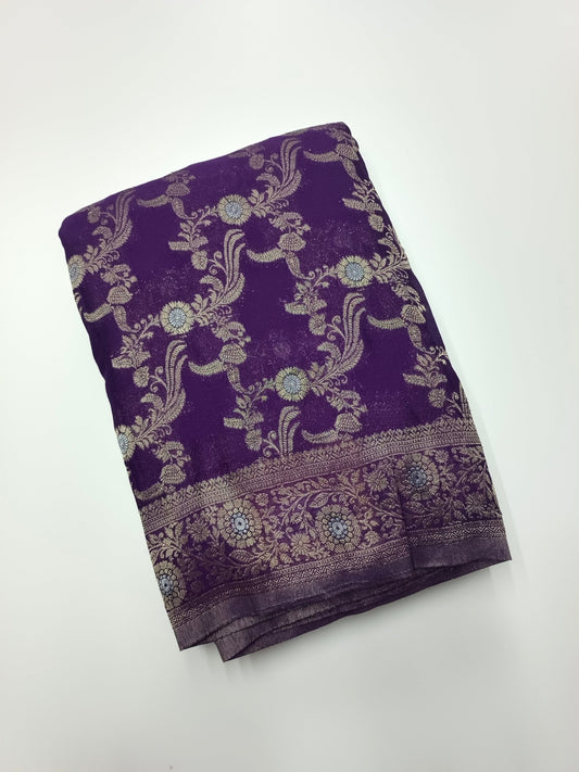 FANCY CHIFFON GEORGETTE SAREE - B S CHANNABASAPPA & SONS