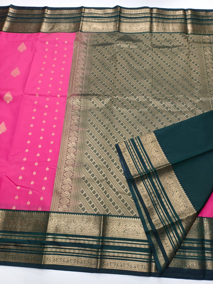 KANCHIPURAM SEMI SILK SAREE - B S CHANNABASAPPA & SONS