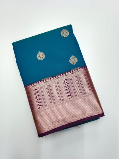 KANCHIPURAM SEMI SILK SAREE - B S CHANNABASAPPA & SONS