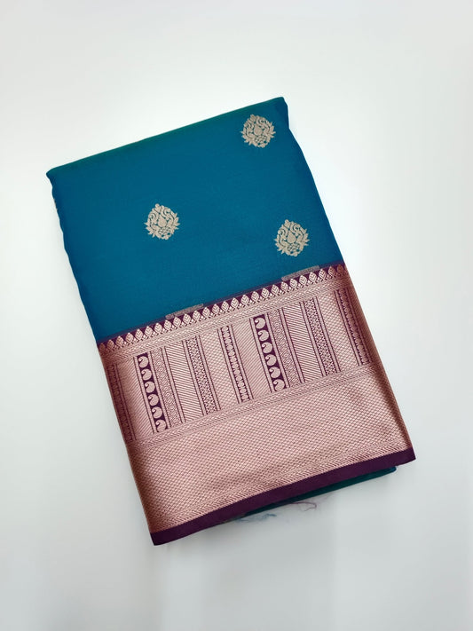 KANCHIPURAM SEMI SILK SAREE - B S CHANNABASAPPA & SONS