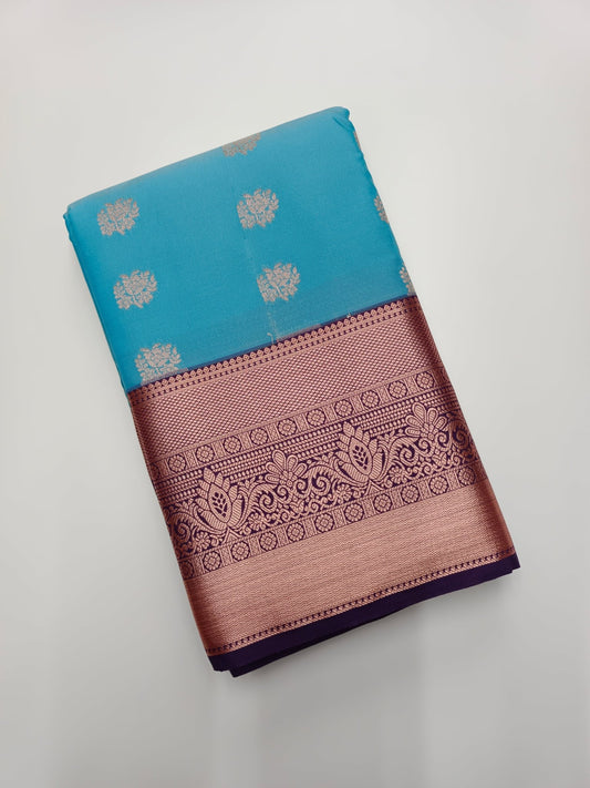 KANCHIPURAM SEMI SILK SAREE - B S CHANNABASAPPA & SONS