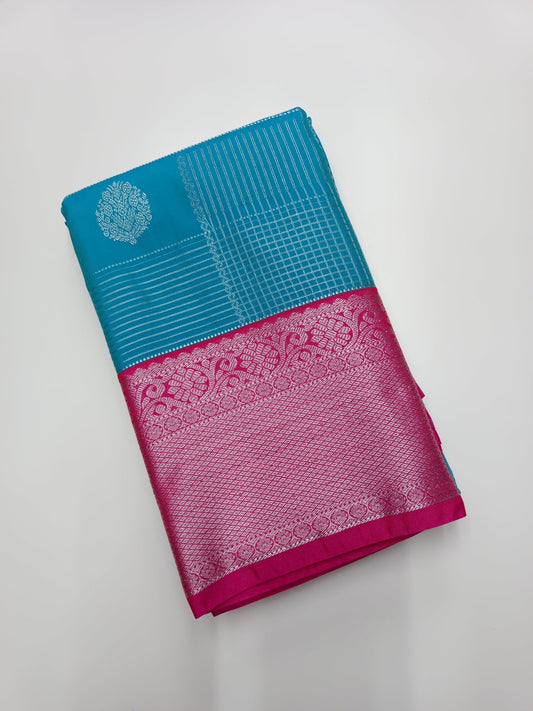 KANCHIPURAM SEMI SILK SAREE - B S CHANNABASAPPA & SONS