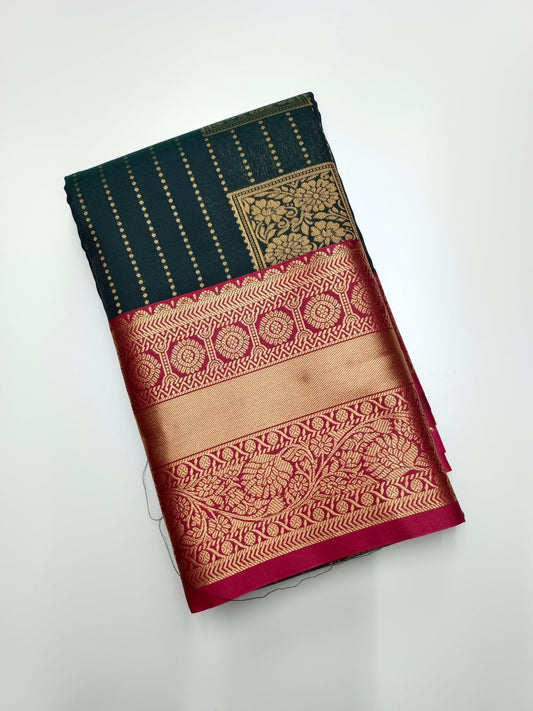 KANCHIPURAM SEMI SILK SAREE - B S CHANNABASAPPA & SONS