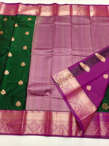 KANCHIPURAM SEMI SILK SAREE - B S CHANNABASAPPA & SONS