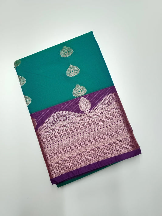 KANCHIPURAM SEMI SILK SAREE - B S CHANNABASAPPA & SONS