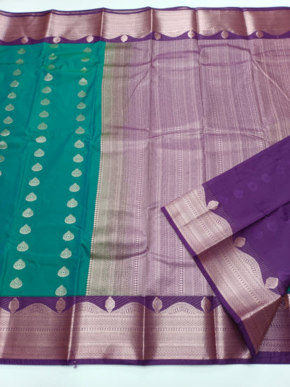KANCHIPURAM SEMI SILK SAREE - B S CHANNABASAPPA & SONS