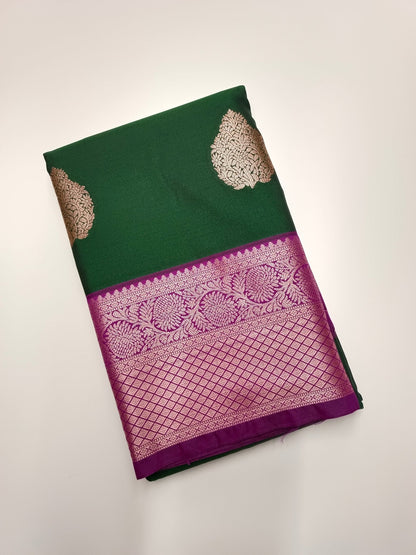 KANCHIPURAM SEMI SILK SAREE - B S CHANNABASAPPA & SONS