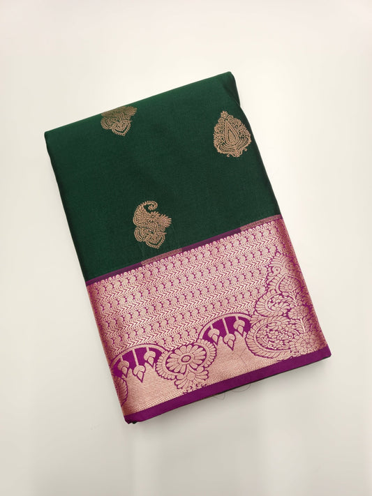 KANCHIPURAM SEMI SILK SAREE - B S CHANNABASAPPA & SONS