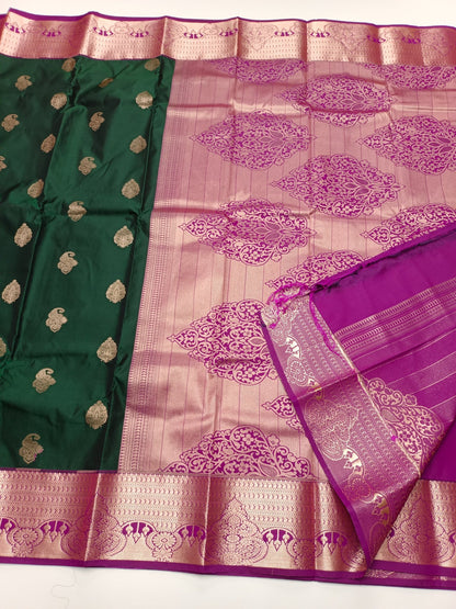KANCHIPURAM SEMI SILK SAREE - B S CHANNABASAPPA & SONS