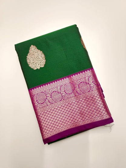 KANCHIPURAM SEMI SILK SAREE - B S CHANNABASAPPA & SONS