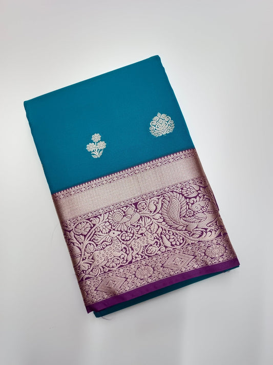 KANCHIPURAM SEMI SILK SAREE - B S CHANNABASAPPA & SONS