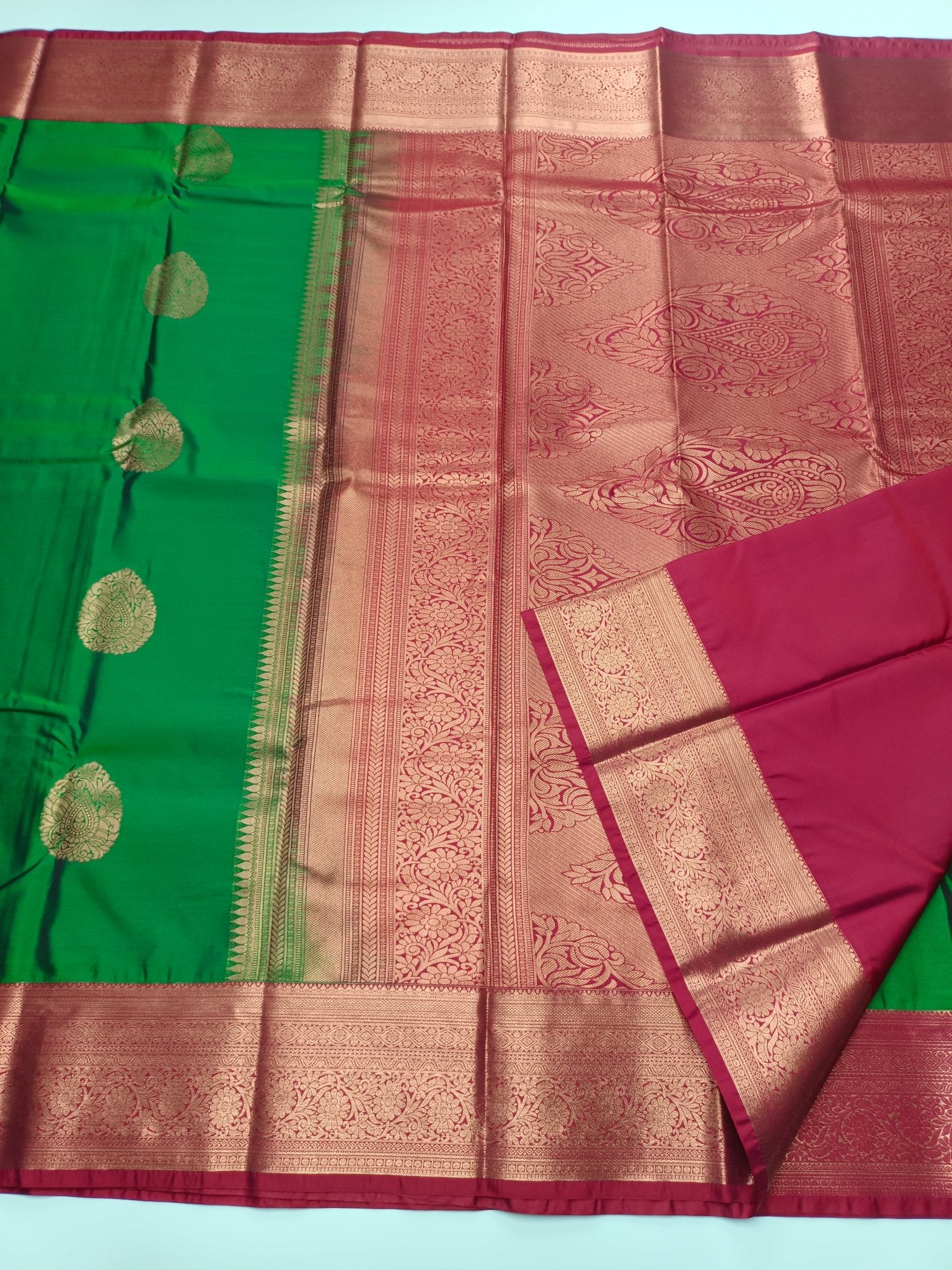 KANCHIPURAM SEMI SILK SAREE - B S CHANNABASAPPA & SONS