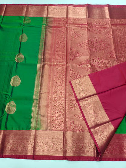 KANCHIPURAM SEMI SILK SAREE - B S CHANNABASAPPA & SONS