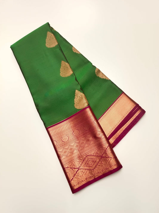 KANCHIPURAM SEMI SILK SAREE - B S CHANNABASAPPA & SONS