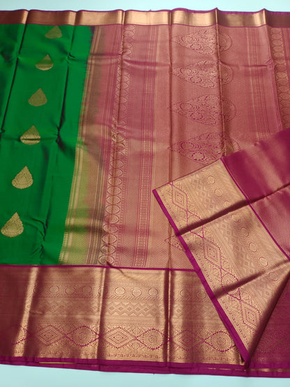 KANCHIPURAM SEMI SILK SAREE - B S CHANNABASAPPA & SONS