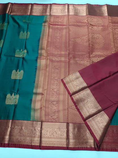 KANCHIPURAM SEMI SILK SAREE - B S CHANNABASAPPA & SONS