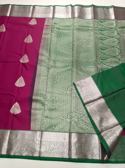 KANCHIPURAM SEMI SILK SAREE - B S CHANNABASAPPA & SONS