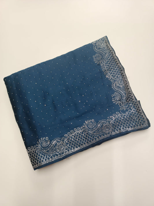 FANCY SATIN WORK SAREE - B S CHANNABASAPPA & SONS