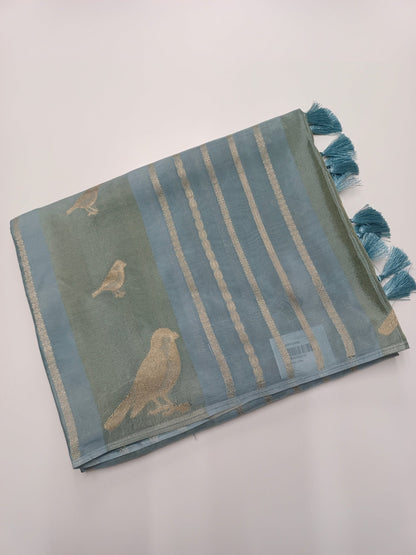 LILAC BLENDED CREPE SILK SAREE - B S CHANNABASAPPA & SONS