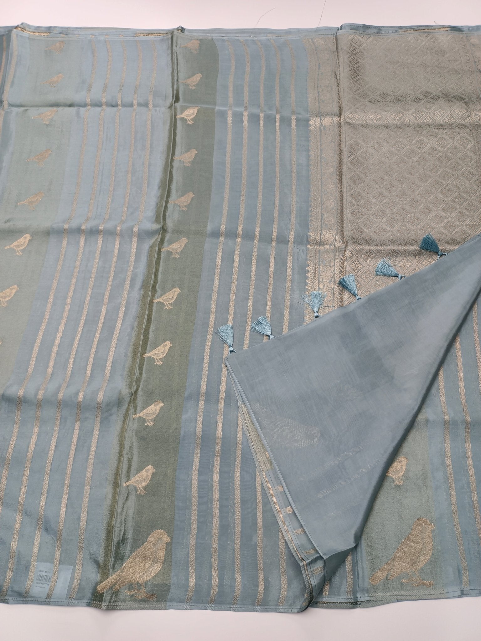 LILAC BLENDED CREPE SILK SAREE - B S CHANNABASAPPA & SONS