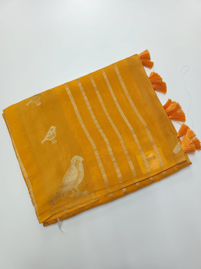 LILAC BLENDED CREPE SILK SAREE - B S CHANNABASAPPA & SONS