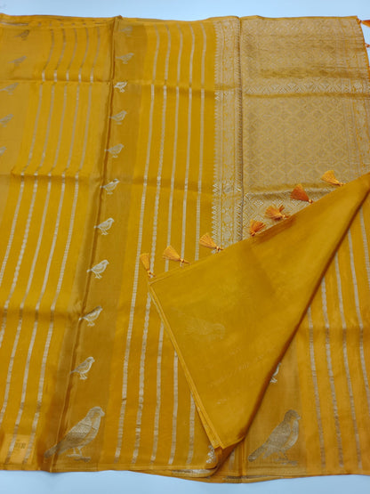 LILAC BLENDED CREPE SILK SAREE - B S CHANNABASAPPA & SONS