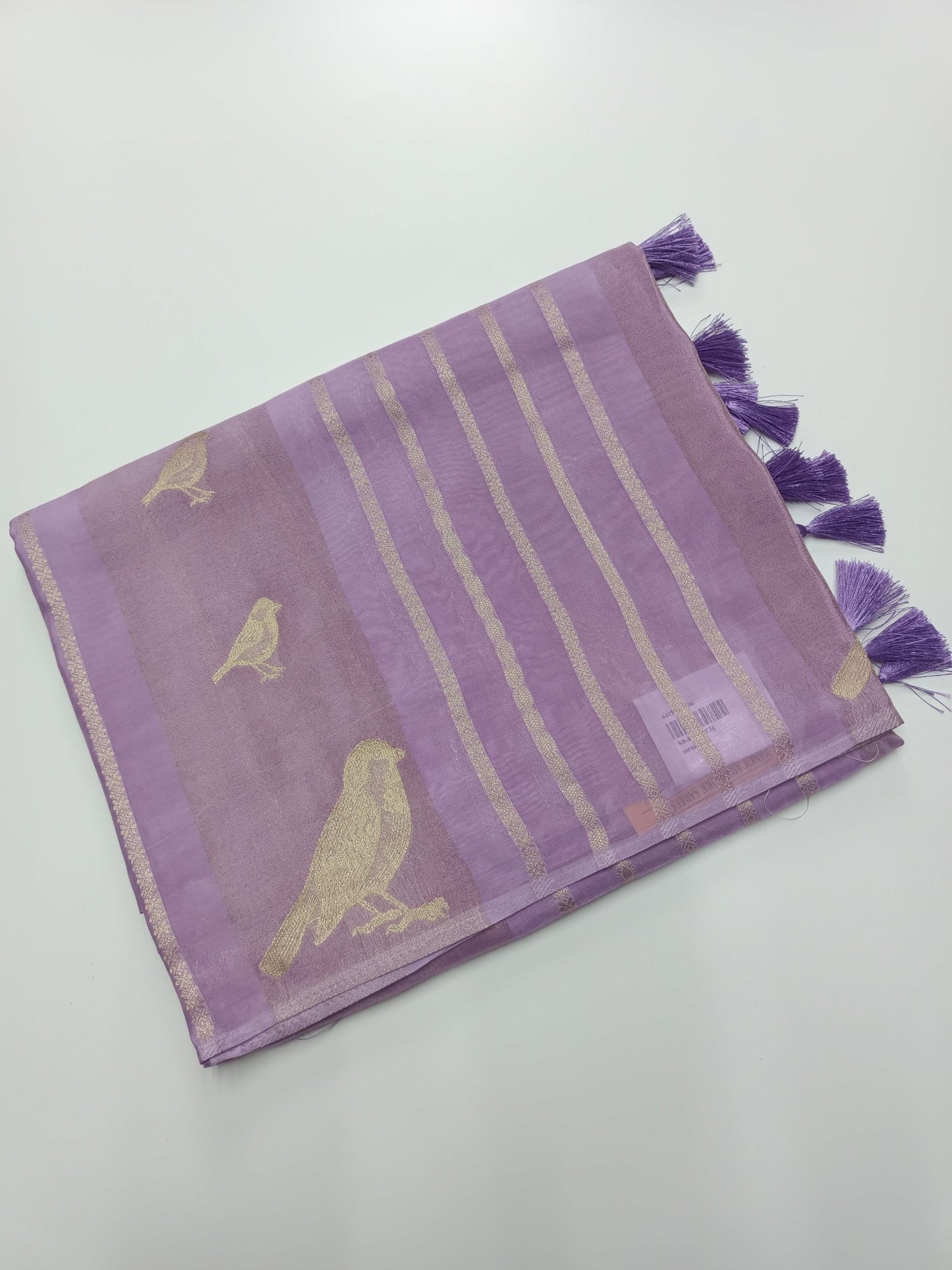 LILAC BLENDED CREPE SILK SAREE - B S CHANNABASAPPA & SONS
