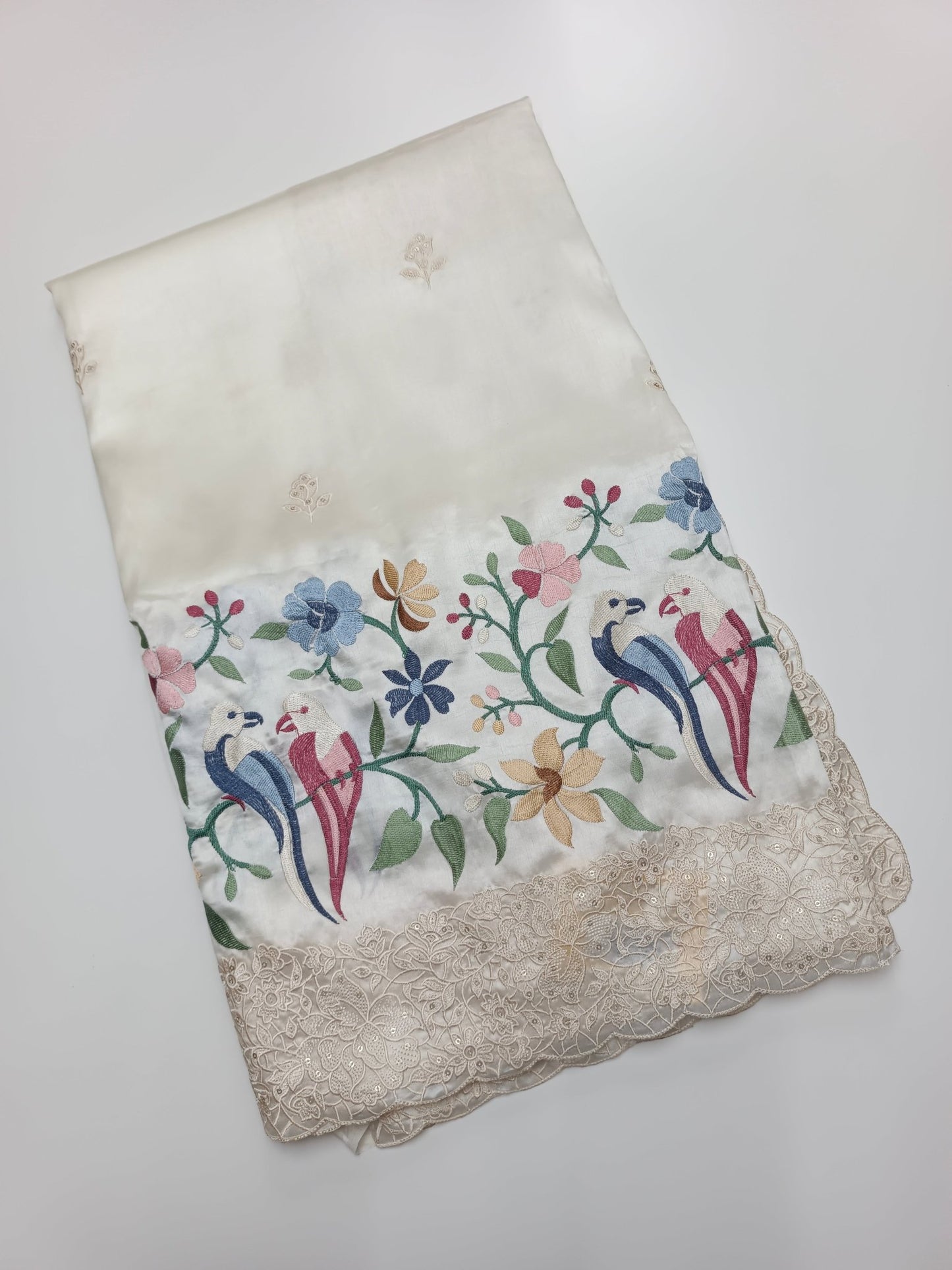 FANCY TUSSER EMBROIDERY SAREE - B S CHANNABASAPPA & SONS